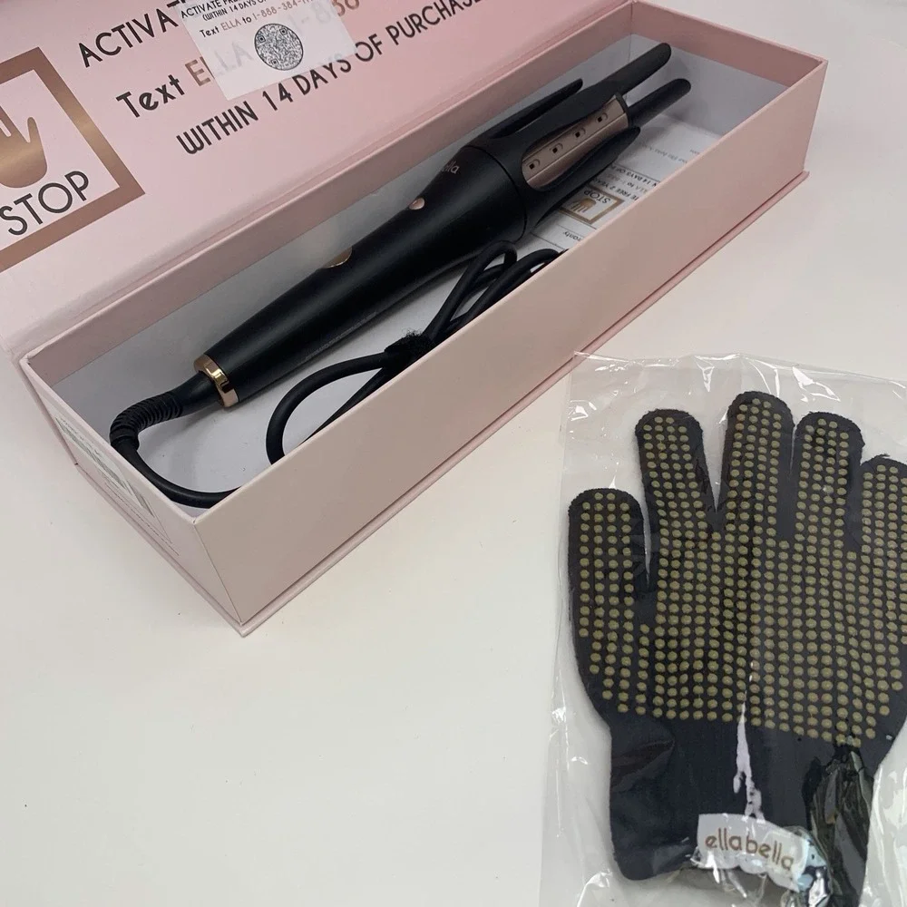 ELLA BELLA® Automatic Rotating Curling Iron Auto Hair Curler - New Open Box